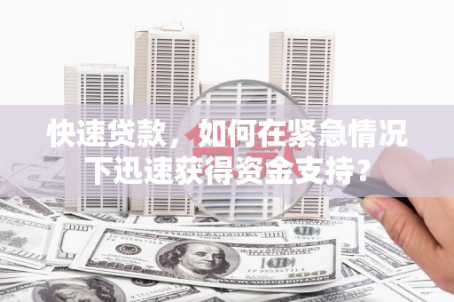 柳城快速贷款，如何在紧急情况下迅速获得资金支持？
