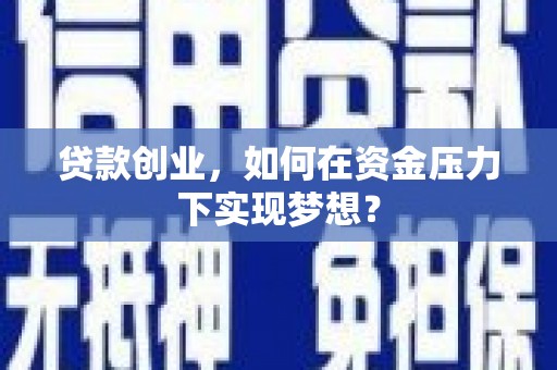 柳城贷款创业，如何在资金压力下实现梦想？