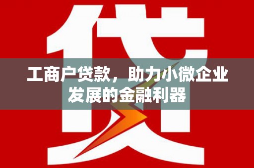 柳城工商户贷款，助力小微企业发展的金融利器