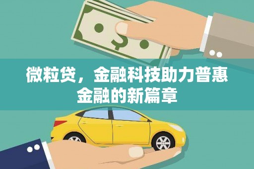 柳城微粒贷，金融科技助力普惠金融的新篇章