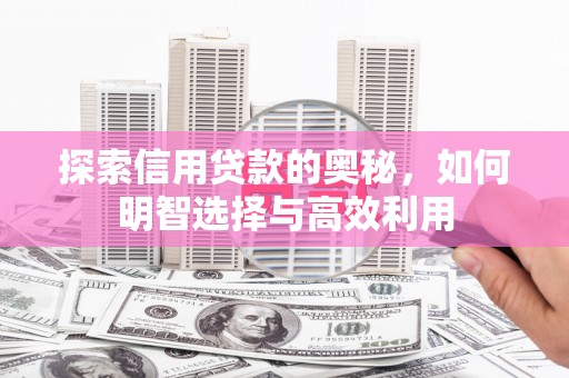 柳城探索信用贷款的奥秘，如何明智选择与高效利用